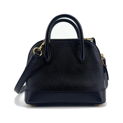 Balenciaga Logo Ville Leather, Black, Leather, Handbag