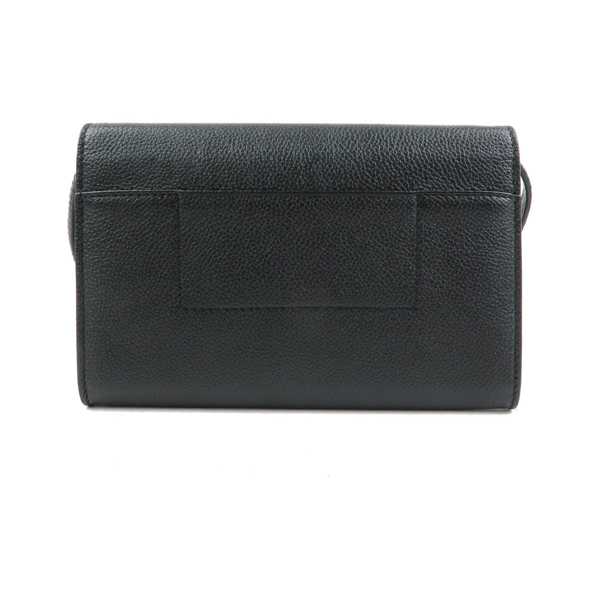 Balenciaga Logo Wallet with Strap Embossed Leather, Black, Leather, Crossbody Bag
