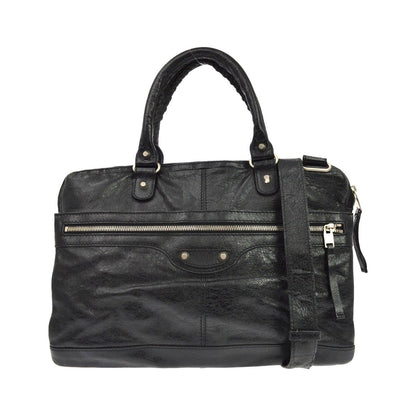 Balenciaga Mini Folder Leather, Black, Leather, Handbag