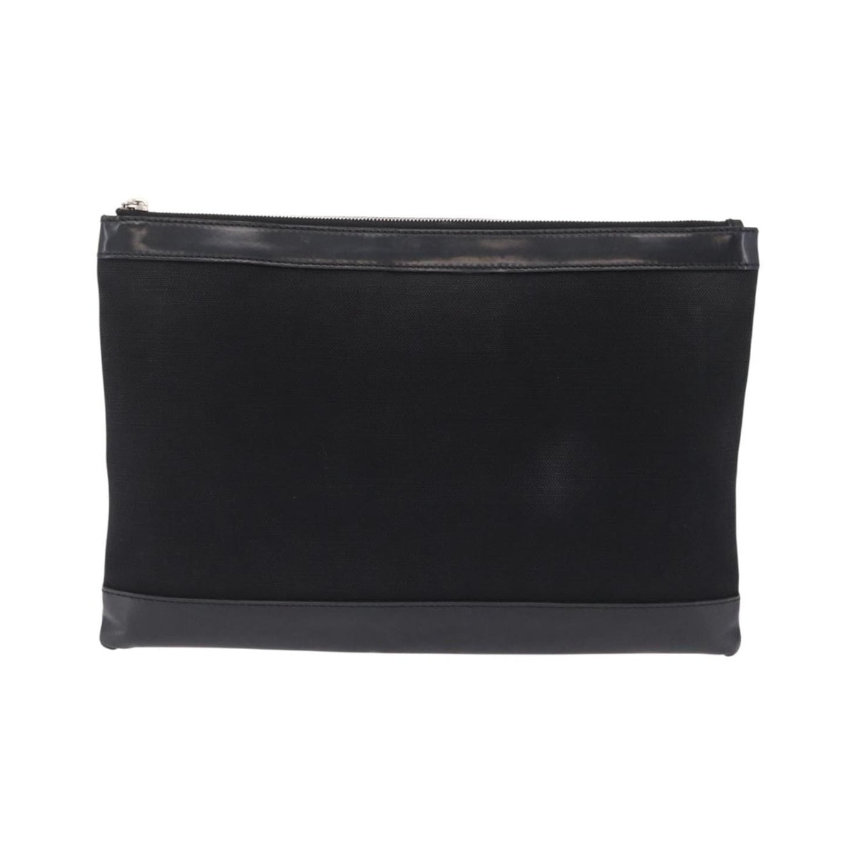 Balenciaga Navy Zip Canvas and Leather, Black, Canvas, Clutch