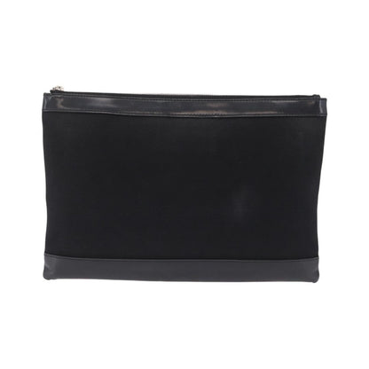 Balenciaga Navy Zip Canvas and Leather, Black, Canvas, Clutch
