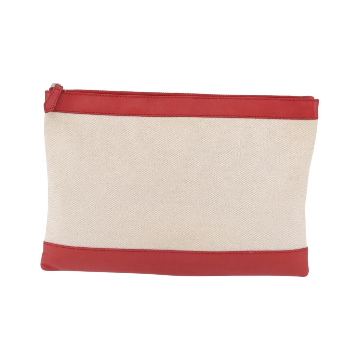 Balenciaga Navy Zip Canvas and Leather, Beige, Canvas, Clutch