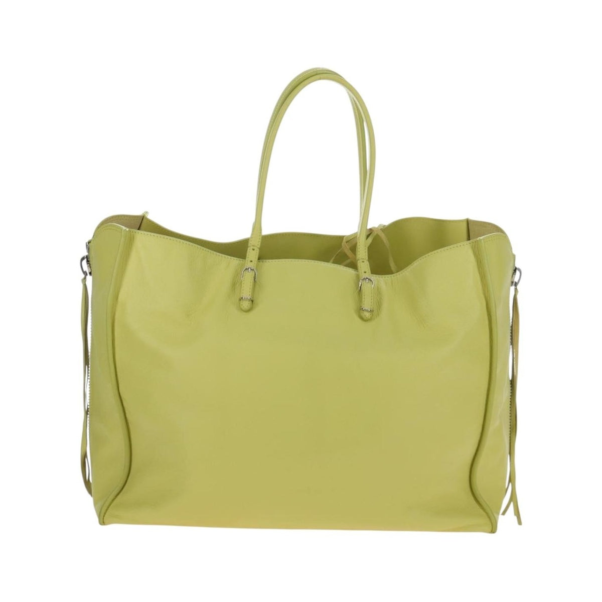 Balenciaga Papier A4 Zip Around Classic Studs Leather, Yellow, Leather, Handbag