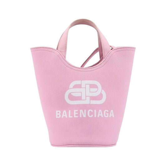 Balenciaga Wave Bucket Printed Canvas, Pink, Canvas, Tote Bag