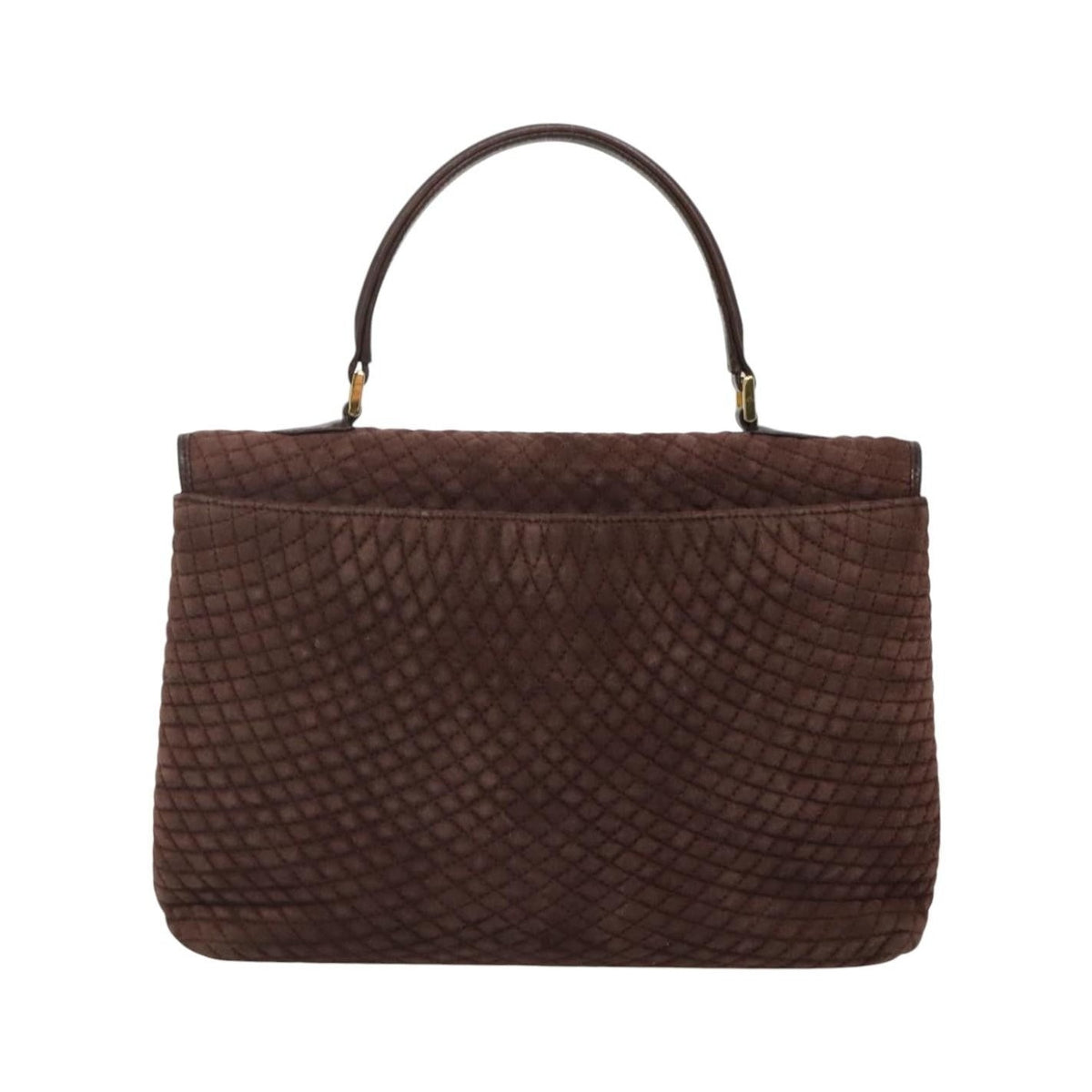 Bally Handbag Quilted Suede, Brown, Suede, Handbag