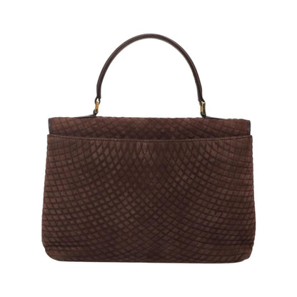 Bally Handbag Quilted Suede, Brown, Suede, Handbag