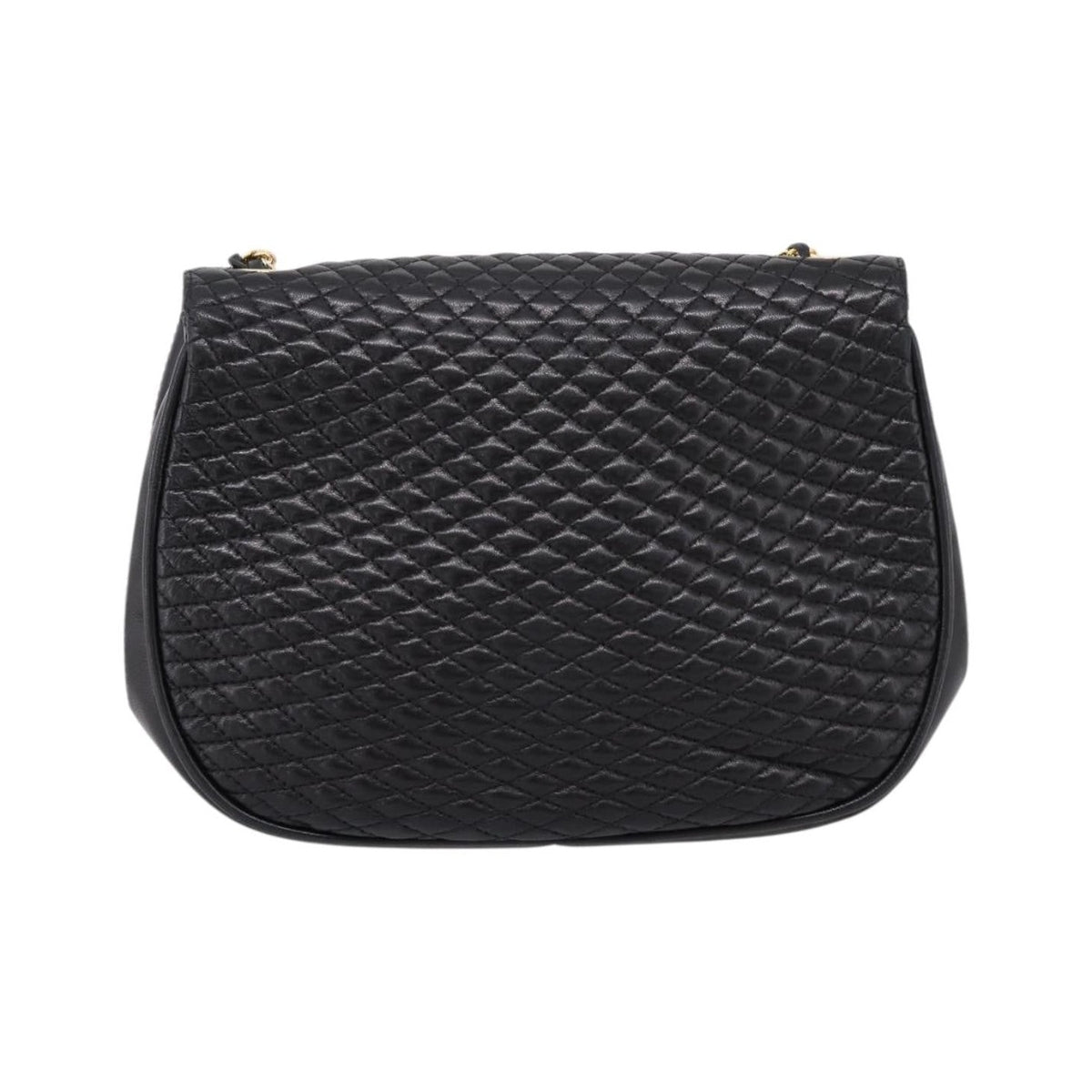 Bally Vintage Chain Quilted Leather, Black, Leather, Shoulder Bag