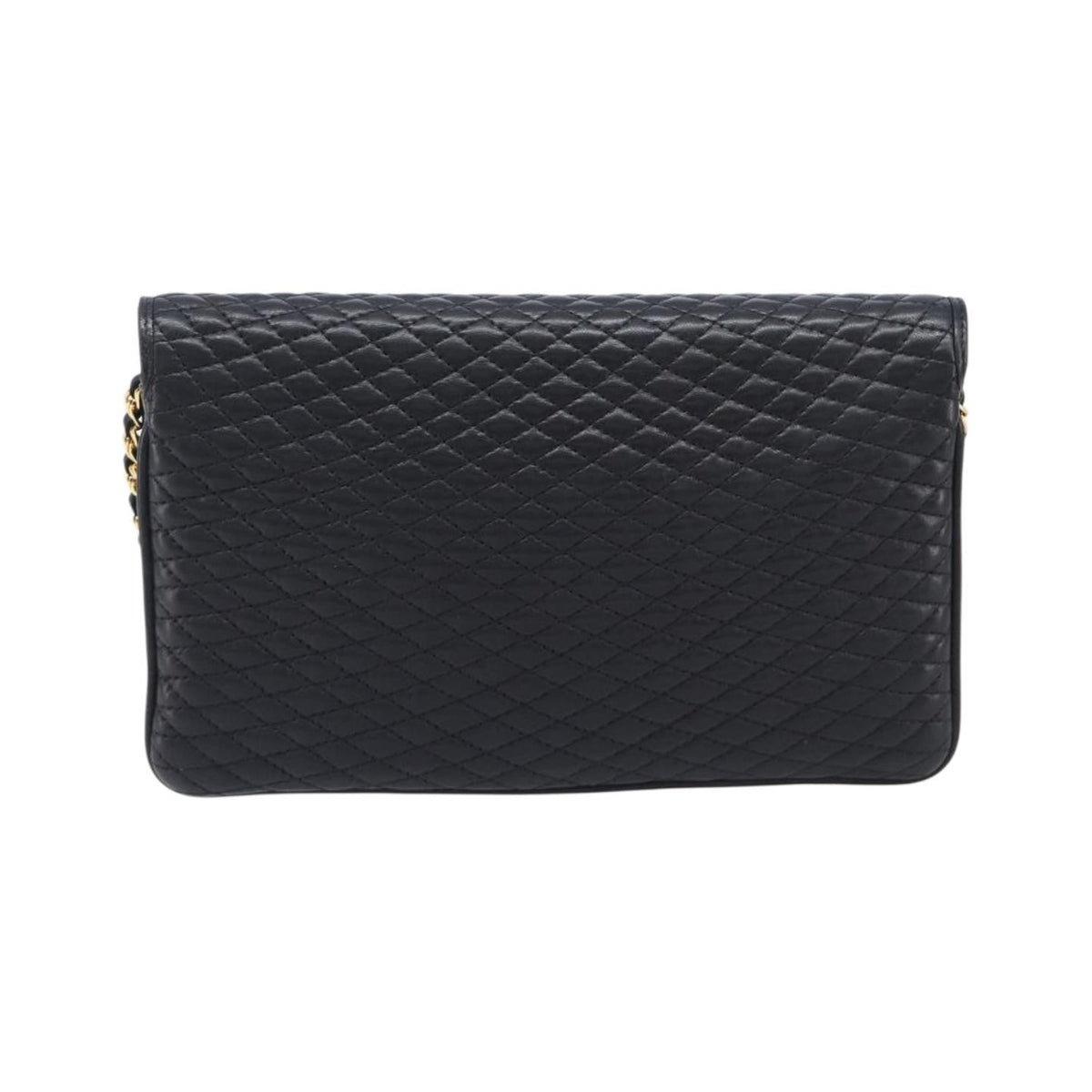 Bally Vintage Chain Quilted Leather, Black, Leather, Shoulder Bag