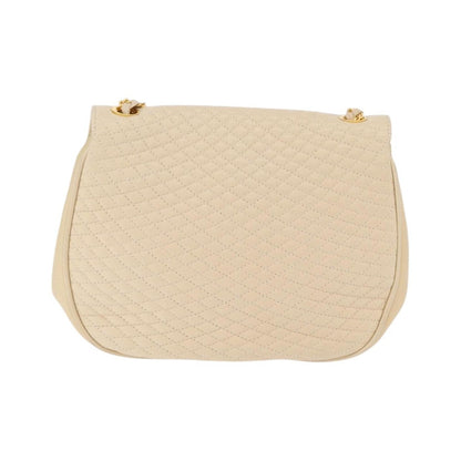 Bally Vintage Chain Quilted Leather, Neutral, Leather, Shoulder Bag