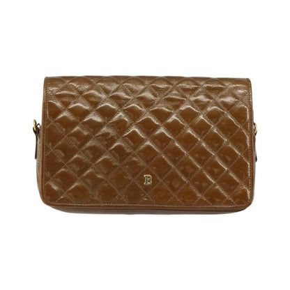 Bally Vintage Chain Quilted Patent leather, Brown, Patent Leather, Shoulder Bag