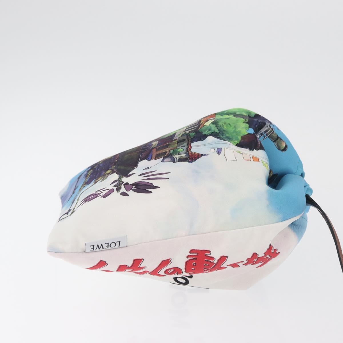 Loewe Paula Drawstring Printed Canvas, Blue, Nylon, Clutch