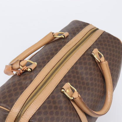 Celine Vintage Duffle Macadam Coated Canvas, Brown, PVC, Handbag