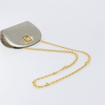 Salvatore Ferragamo Gancini Chain Leather, Gold, Leather, Shoulder Bag
