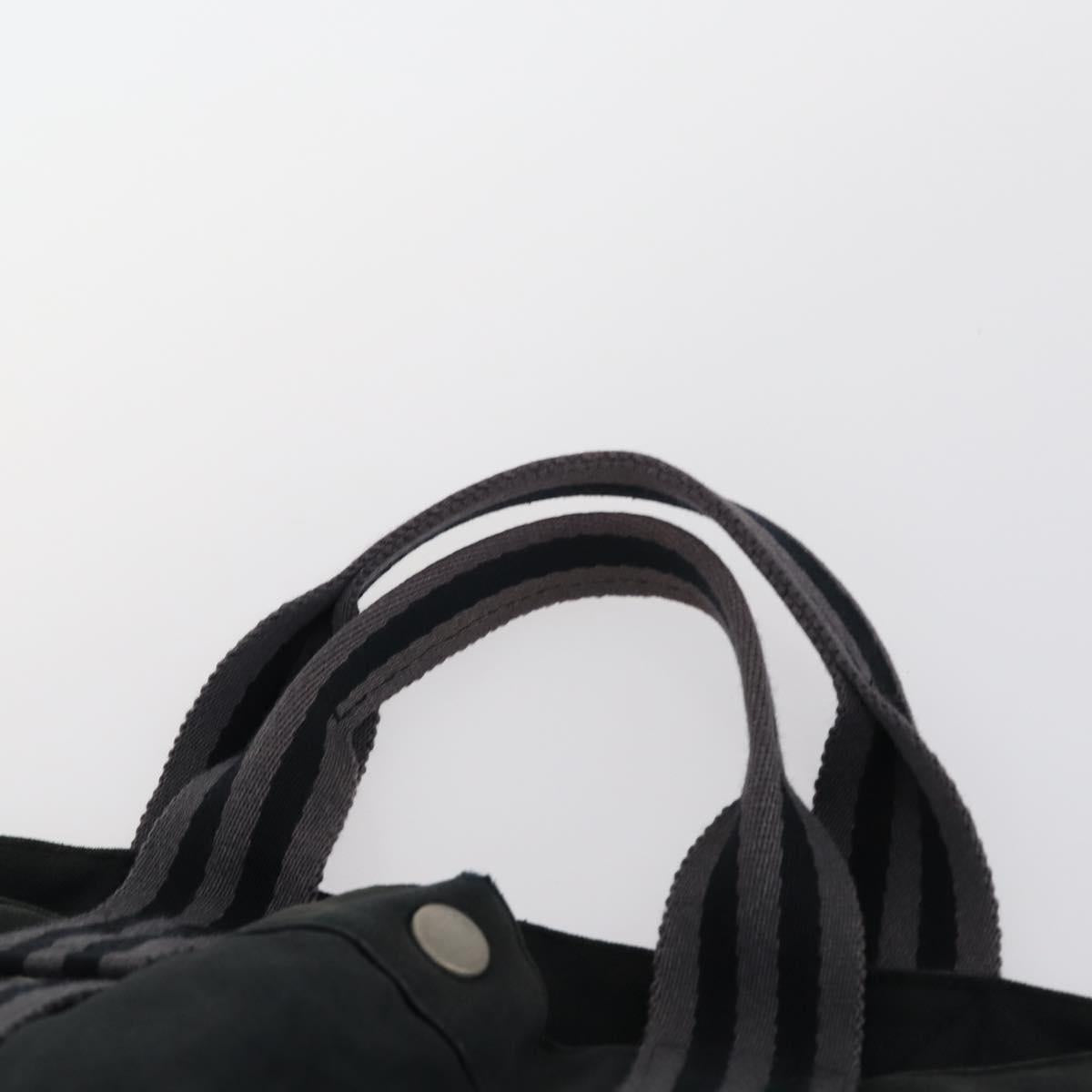 Hermes Fourre Tout Tote Canvas, BLACK, CANVAS, Handbag