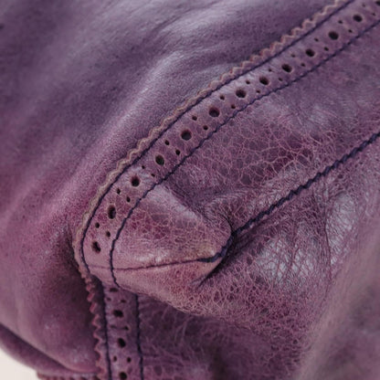 Balenciaga Covered Giant Brogues Day Hobo Leather, Purple, Leather, Shoulder Bag