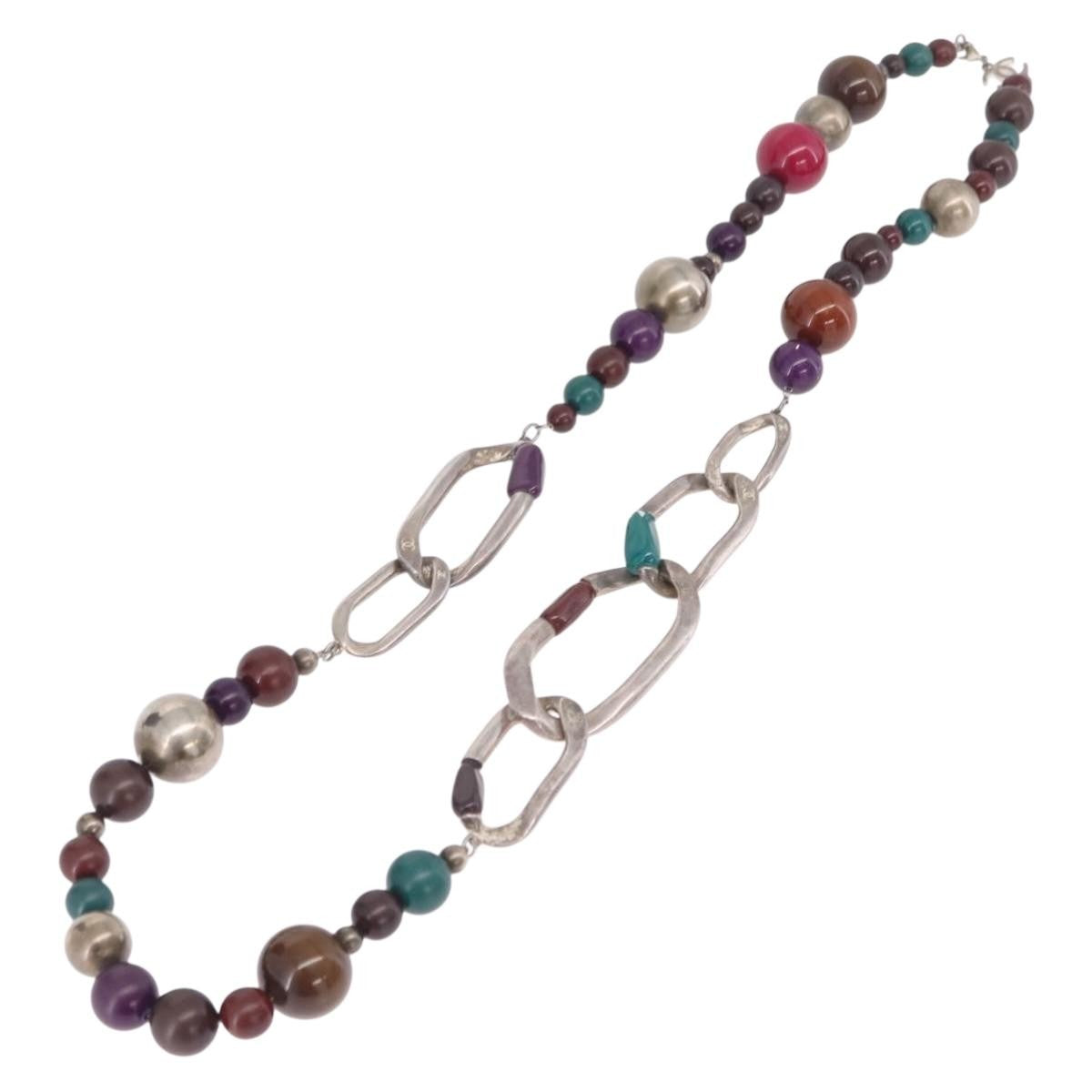 Chanel CC Station Long Metal with Faux Pearls and Beads, Multicolour, Metal, Necklace