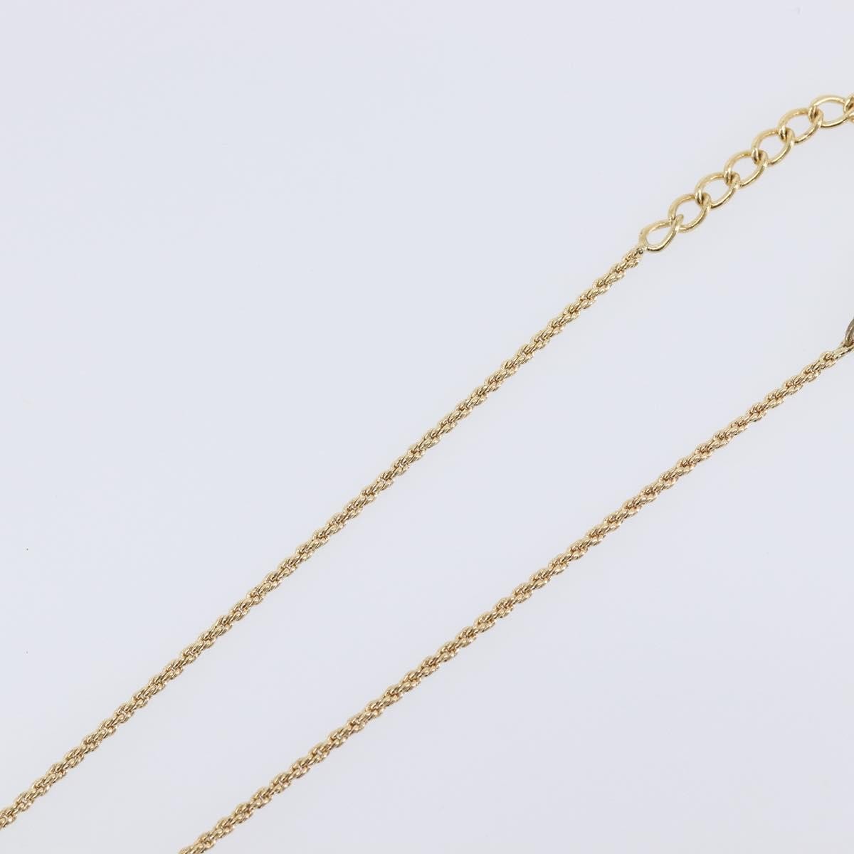 Christian Dior Logo Heart Pendant Metal with Crystal, Gold, Metal, Necklace