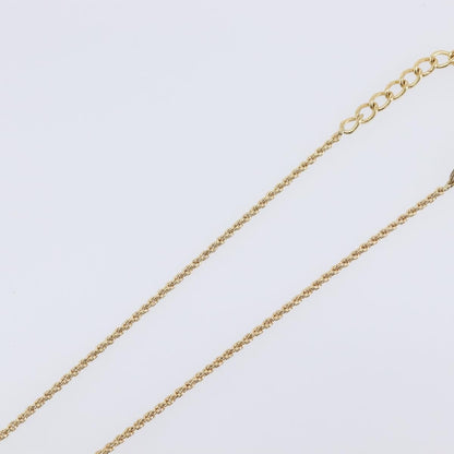 Christian Dior Logo Heart Pendant Metal with Crystal, Gold, Metal, Necklace