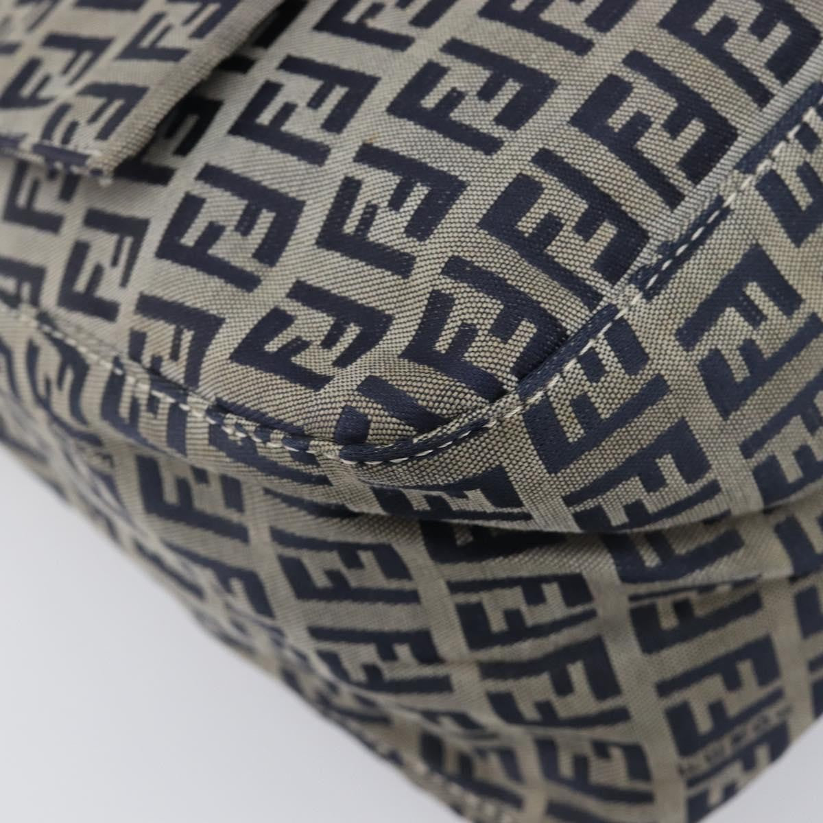 Fendi Zucchino Mamma Baguette Canvas, Navy, Canvas, Shoulder Bag