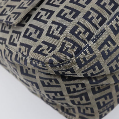 Fendi Zucchino Mamma Baguette Canvas, Navy, Canvas, Shoulder Bag
