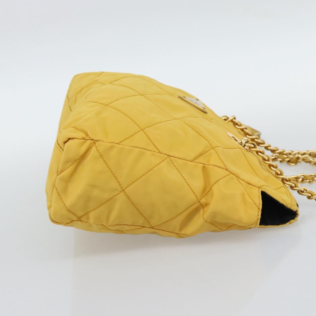 Prada Re-Edition 1995 Chain Quilted Re-Nylon, Yellow, Nylon, Tote Bag