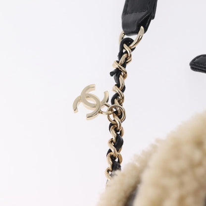 Chanel CC Mania Waist Shearling and Shiny Crumpled Sheepskin, Black, Textile, Handbag