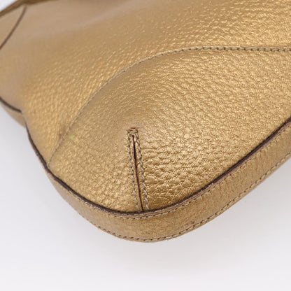 Gucci Shoulder Leather, Gold, Canvas, Shoulder Bag
