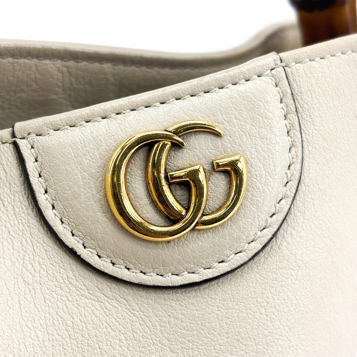 Gucci Diana Bamboo Leather, Beige, Leather, Shoulder Bag