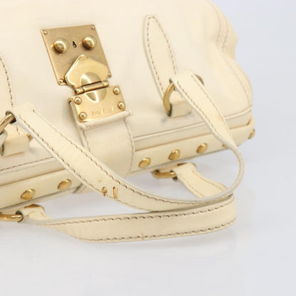 Miu Miu Beau Top Handle Leather, Beige, Leather, Handbag