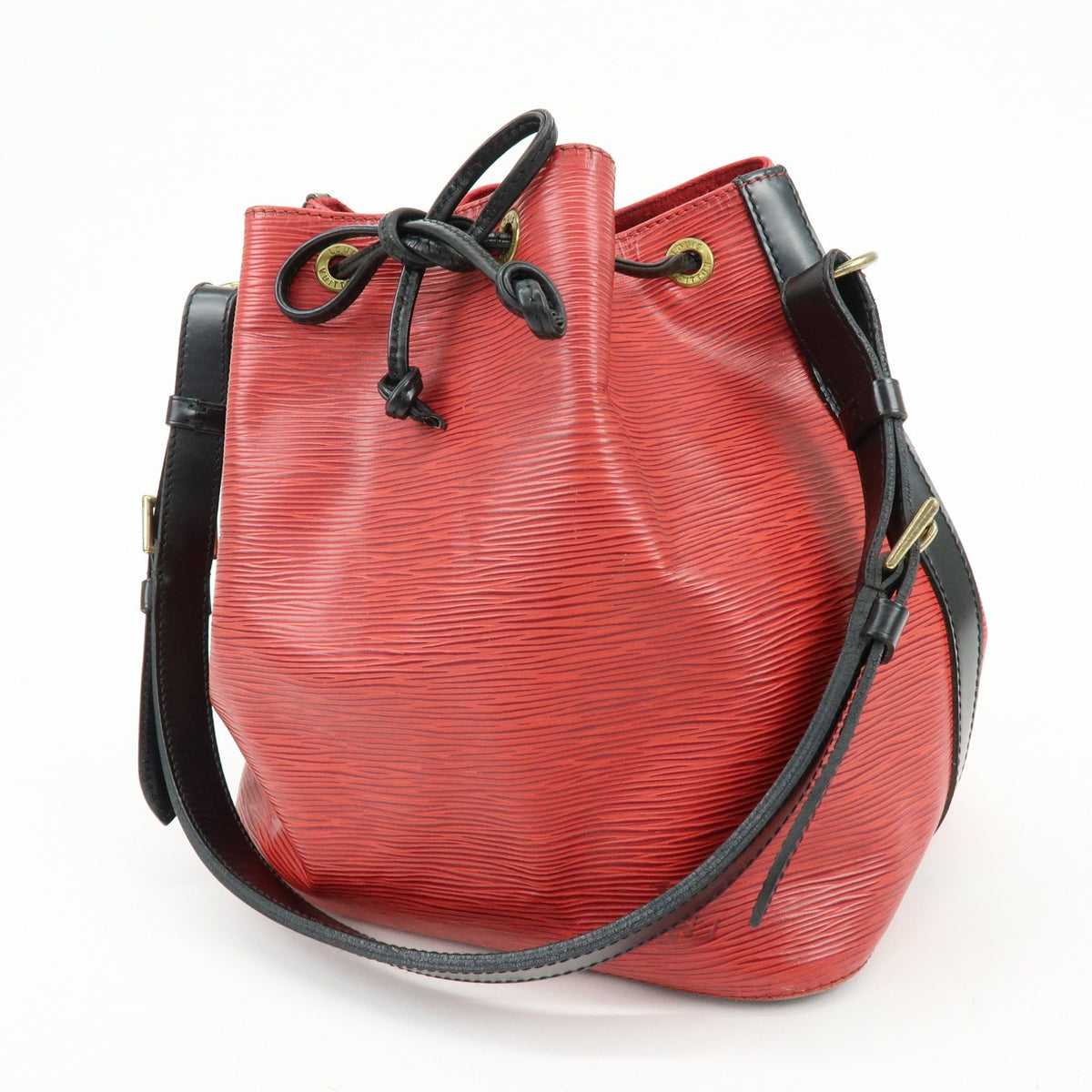 Louis Vuitton Bicolor Petit Noe Epi Leather, Red, Leather, Handbag
