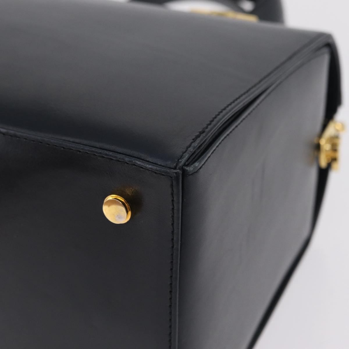 Salvatore Ferragamo Gancini Leather, Navy, Leather, Handbag