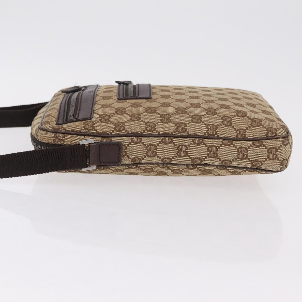 Gucci Front Zip Messenger GG Coated Canvas, Beige, Canvas, Crossbody Bag