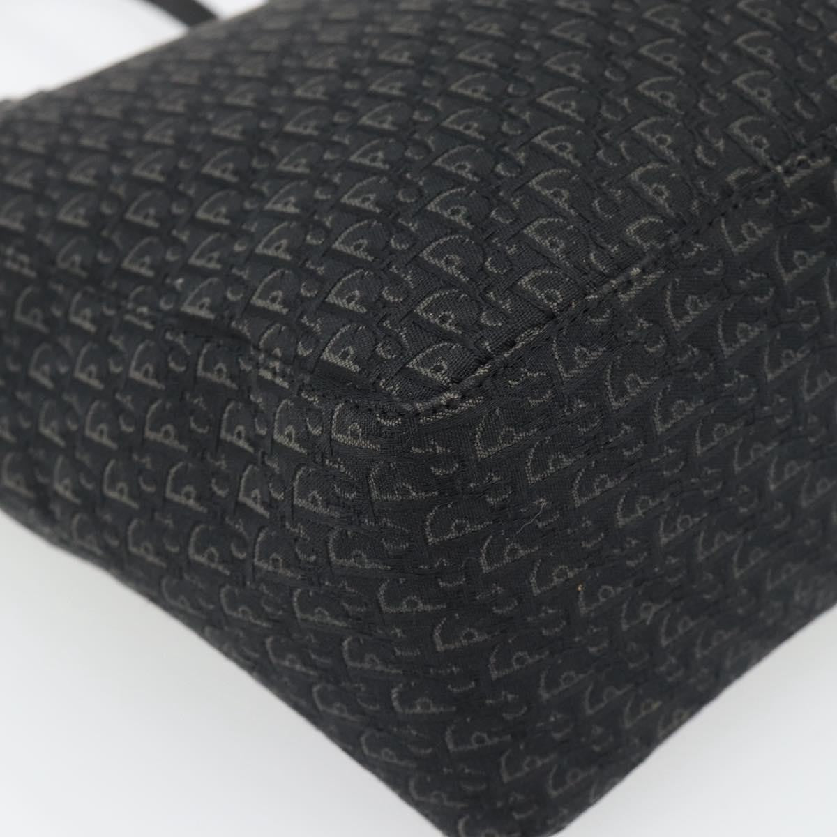 Christian Dior Vintage Open Pocket Diorissimo Canvas, Black, Canvas, Tote Bag