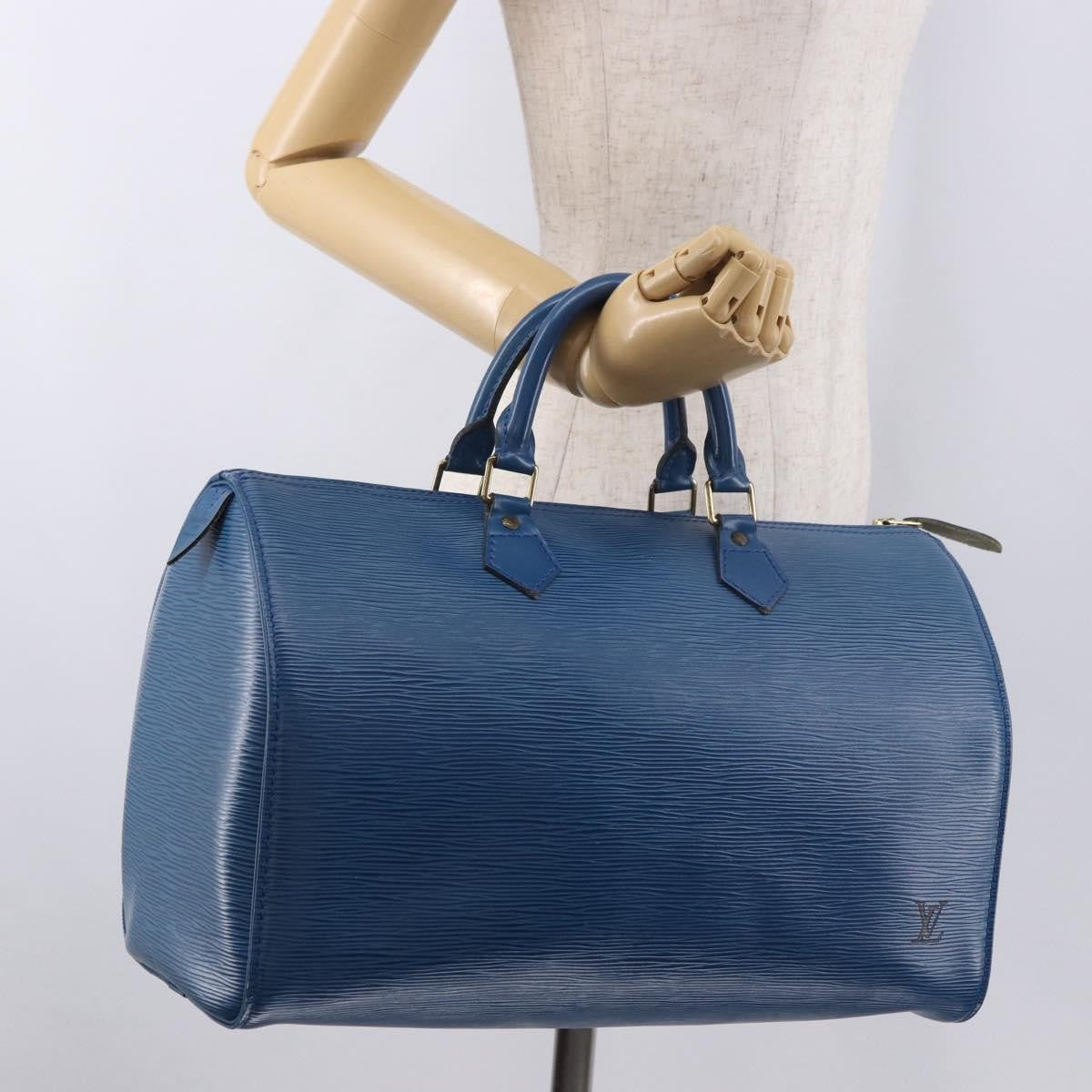 Louis Vuitton Speedy Epi Leather, Blue, Leather, Handbag
