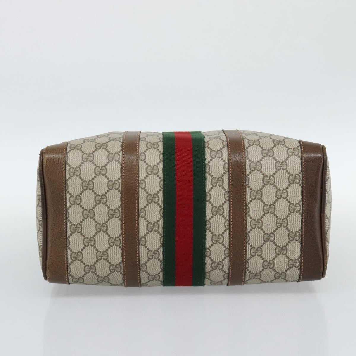 Gucci Vintage Web Boston GG Coated Canvas, Beige, Canvas, Handbag