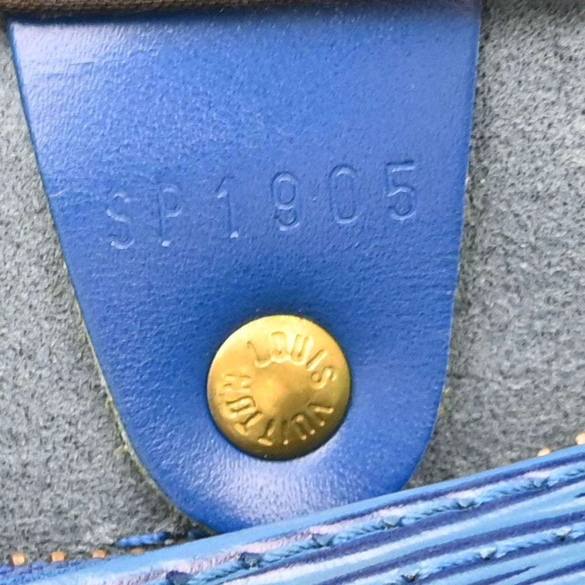 Louis Vuitton Speedy Epi, Blue, Leather, Handbag