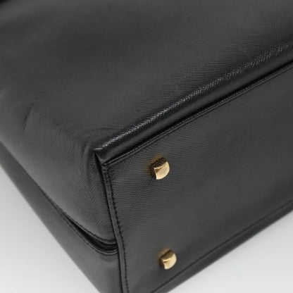 Salvatore Ferragamo Gancini Convertible Top Handle Leather, Black, Leather, Handbag