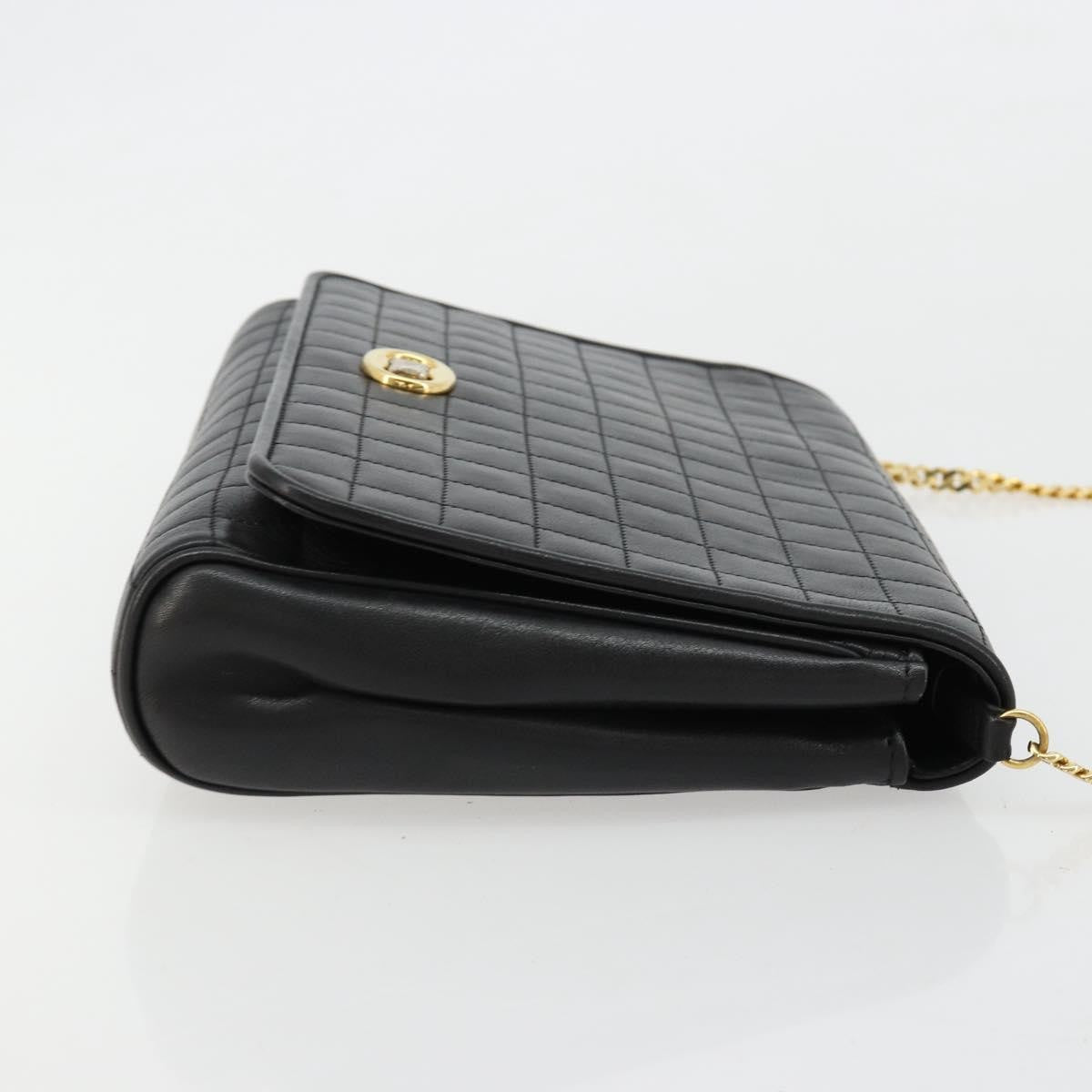 Celine Flap Shoulder Leather, Black, Leather, Shoulder Bag