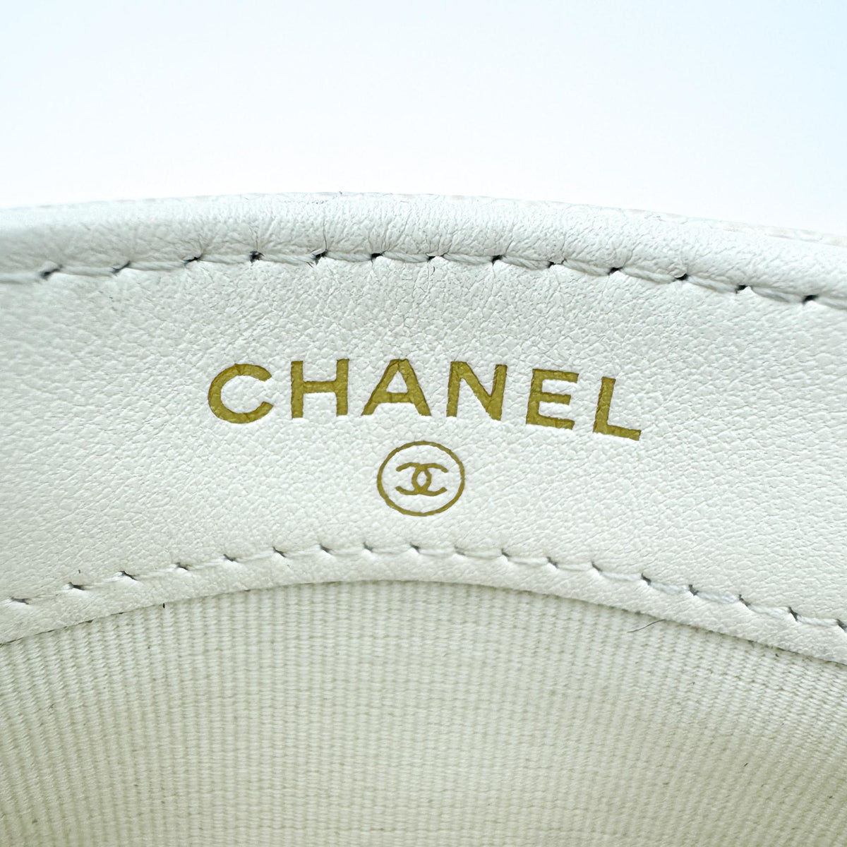 Chanel Classic Card Holder Quilted Caviar, White, Leather, Card Holder