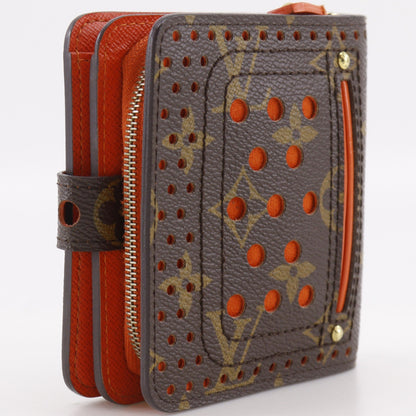 Louis Vuitton Compact Zip Perforated Monogram Canvas, Brown, Canvas, Wallet