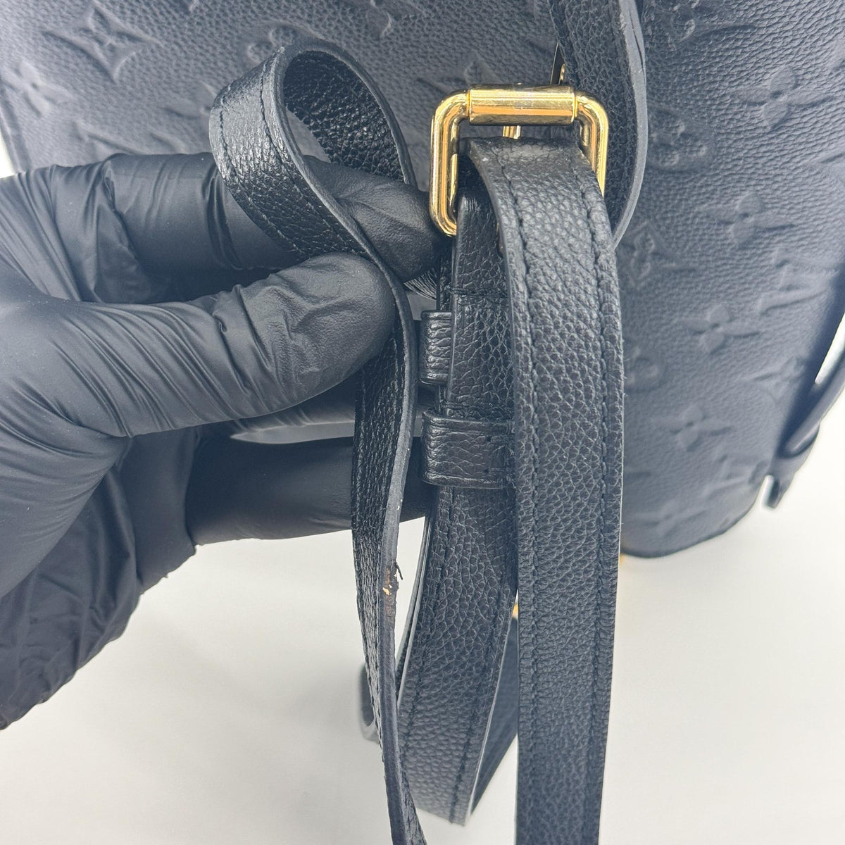 Louis Vuitton Pochette Metis Monogram Empreinte Leather, Black, Leather, Clutch