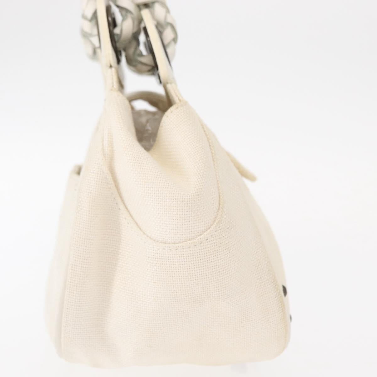 Chloe Vintage Leather, White, Canvas, Handbag
