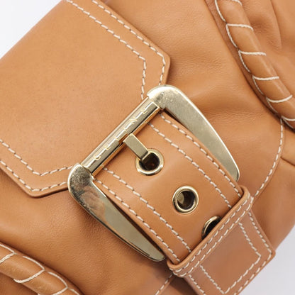 Celine Shoulder Leather, Brown, Leather, Shoulder Bag