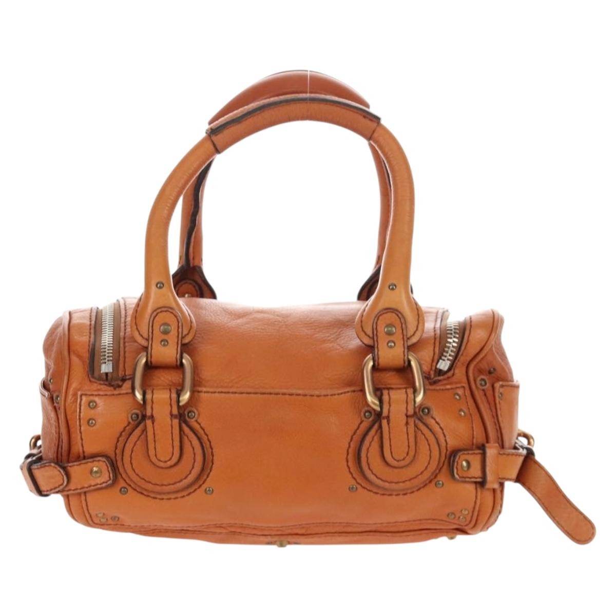 Chloe Paddington Lock Leather, Orange, Leather, Handbag