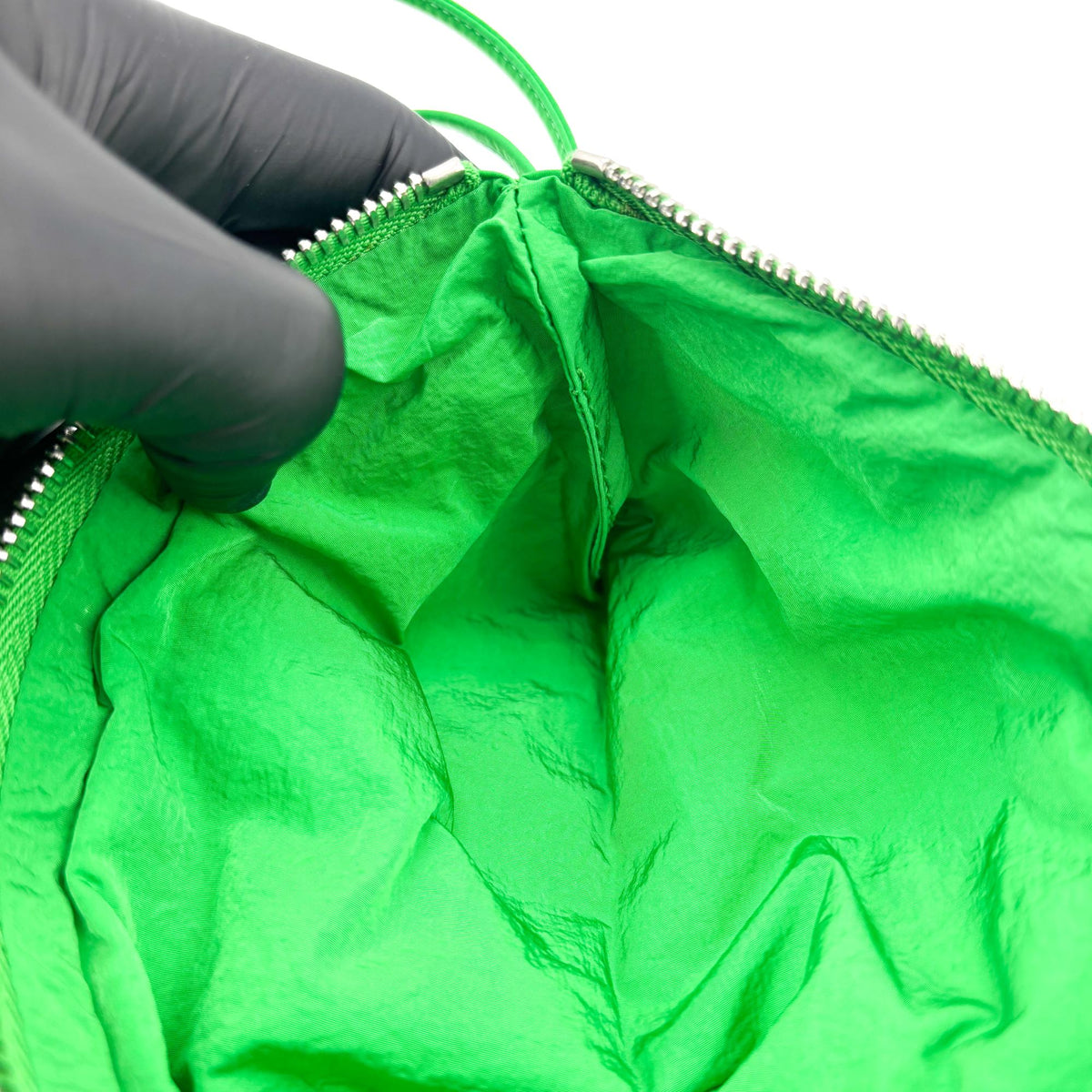 Bottega Veneta Padded Tech Cassette Intrecciato Nylon, Green, Nylon, Crossbody Bag