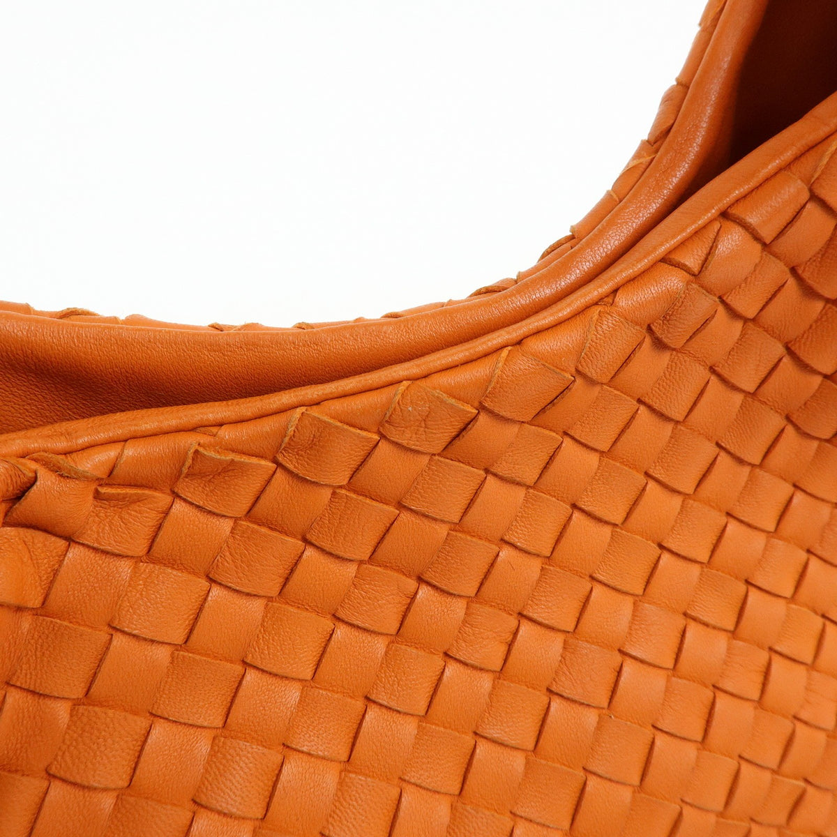 Bottega Veneta Campana Hobo Intrecciato Nappa, Orange, Leather, Shoulder Bag