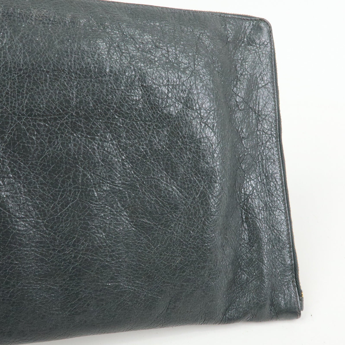 Balenciaga Zip Around Giant Studs Clutch Leather, Gray, Leather, Clutch