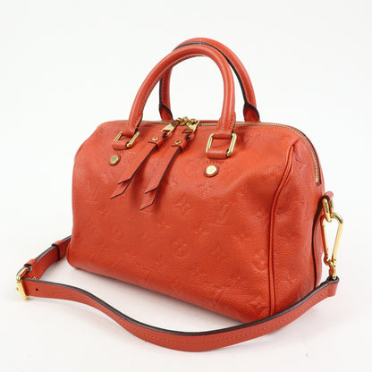 Louis Vuitton Speedy Bandouliere Monogram Empreinte Leather, Orange, Leather, Handbag