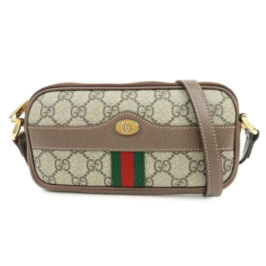 Gucci Ophidia GG Coated Canvas, Brown, Leather, Crossbody Bag