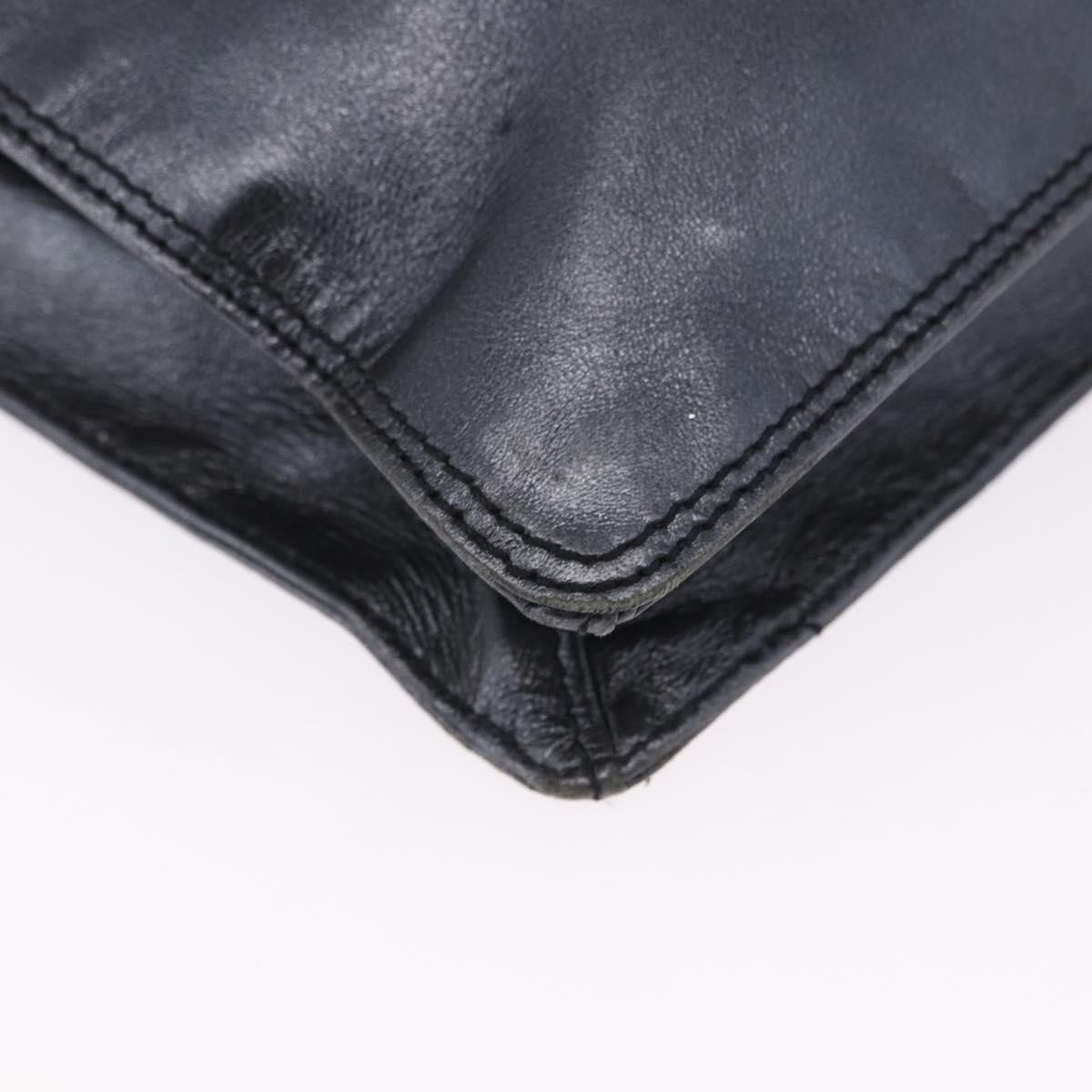 Chanel Vintage Logo Flap Messenger Leather, Blue, Leather, Handbag